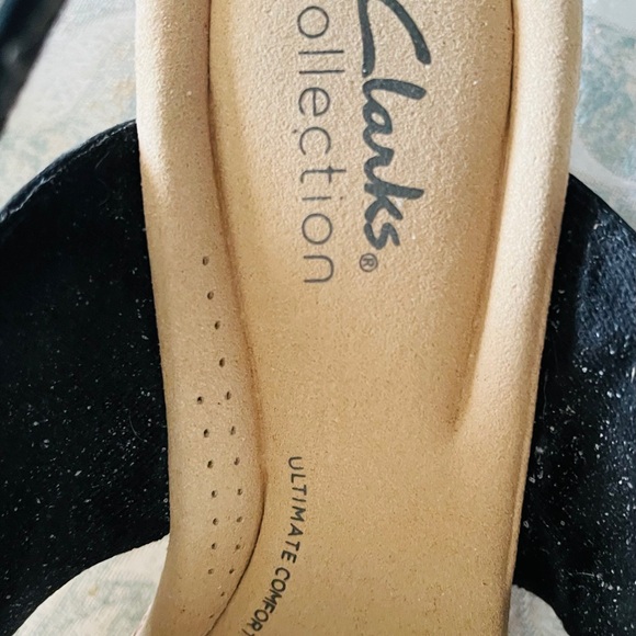 Clark’s Collection black suede wedge sandals 8M, Euro 39-nice and stylish - Picture 3 of 13